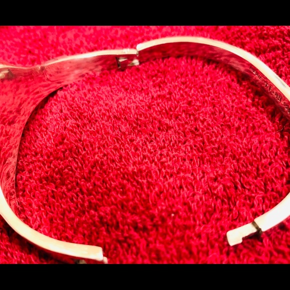 Modernist Malachite Green, Onyx, Sterling Bracelet - Picture 2 of 4